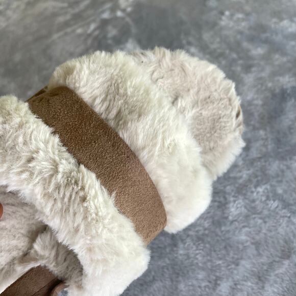 Koolaburra Ugg Womens Sandals Slippers Sz 8 Suede Soft Natural Fur Fuzzy Comfort - Picture 5 of 12